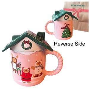 2025 Starbucks Holiday Mug Holiday Christmas Bear House Coffee Cup Chimney Lid